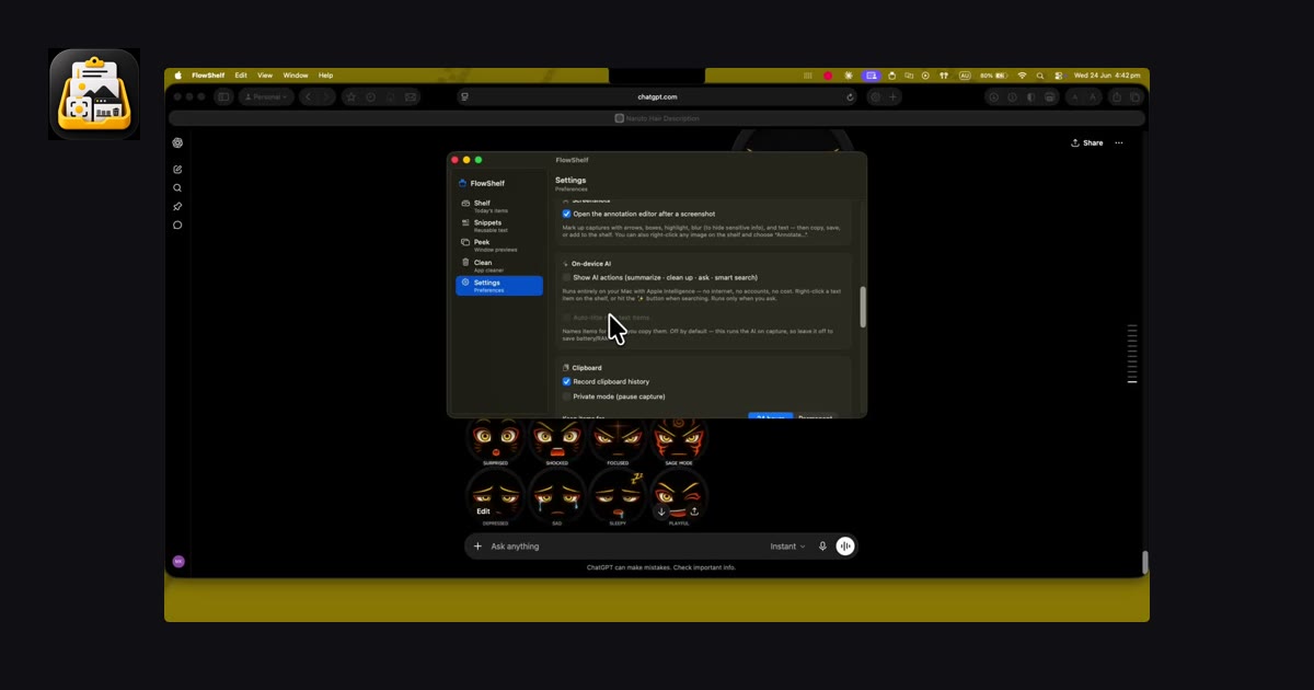 FlowShelf on-device AI